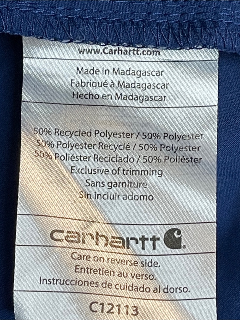 Carhartt Navy V-Neck Medical Scrub Top - Picture 7 of 7